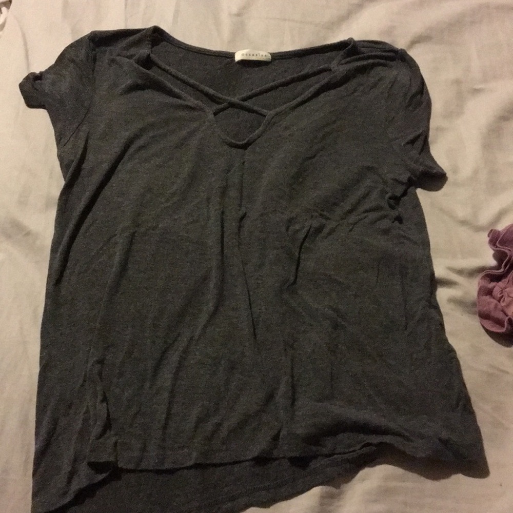 Grey cross chest shirt